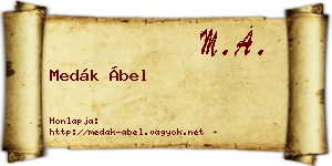 Medák Ábel névjegykártya